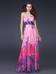 Intoxicating Sweetheart Floor Length Flowery Printed Sash Included Evening Gowns