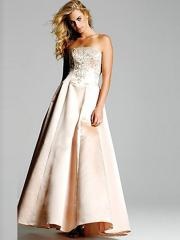 Ivory Taffeta Strapless Neckline Sequined Bodice Flowing Full Length A-line Skirt Quinceanera Dresses