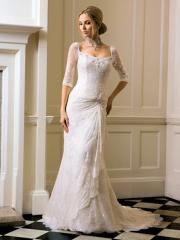 Lace Sleeved Fitting Mermaid Wedding Dress
