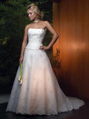 Laced Strapless Princess Gown of Chapel Train and Lace-Up