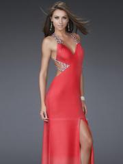 Light Plum Jersey Beaded Halter Sweetheart Neckline Sleeveless Floor-Length Celebrity Dress