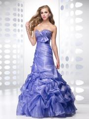 Lilac Organza Strapless Sequined Accented and Bow Tie Ornament Full Length Celebrity Dresses
