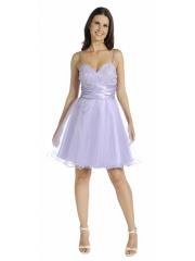Lilac Spaghetti Straps Sweetheart Neckline Satin Band Mini A-line Skirt Bridesmaid Dresses