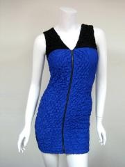 Lower V-Neck Black and Blue Elastic Chiffon Short Sheath Homecoming Dresses