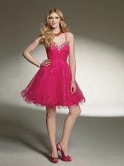 Luxurious Tulle Spaghetti Straps Sweetheart Neckline Beaded Trim A-line Prom Dresses