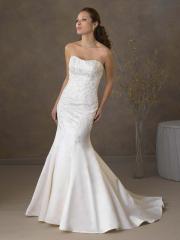Luxury Mermaid Satin Strapless Wedding Dress