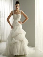 Luxury Mermaid Square Organza Wedding Dress