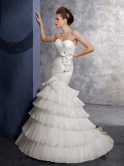 Luxury Organza Strapless Sweetheart Mermaid Wedding Dress