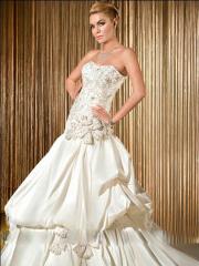 Luxury Satin Strapless A-Line Wedding Dress