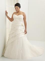 Luxury Strapless Sweetheart Taffeta and Tulle Plus Size A-Line Wedding Dress