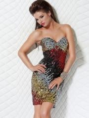 Luxury Sweetheart Short Sheath Multi-Color Sequined Cocktail Party Dresses