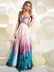 Magnificent Empire Style Sweetheart Multi-Color Printed Rhinestone Embellished Celebrity Dress