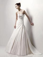 Magnificent Nuptial Gown of Directional Falling Skirt
