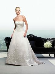 Magnificent Strapless A-Line Embroidered Gown for Wedding
