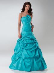 Magnificent Strapless Blue Heavy Blue Silky Taffeta Floor Length Ball Gown Quinceanera Dress