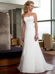 Magnificent Strapless Empire Wedding Dress of Straight Cut