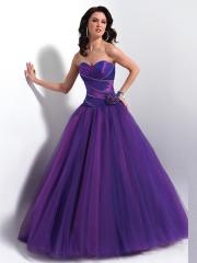Magnificent Sweetheart Floor Length Ball Gown Quinceanera Dress of Floral Detailing