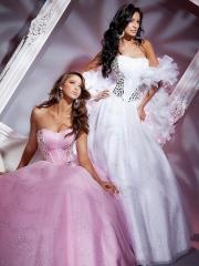 Marvelous Strapless White or Pink Ball Gown Tulle and Satin Quinceanera Dresses