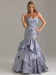 Marvelous Sweetheart Ball Gown Silver Heavy Duchesse Satin Bridesmaid Dress of Ruffled Skirt