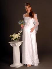 Maternity Organza Scoop Spaghetti Strap Empire Wedding Dress
