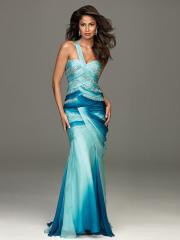 Mermaid Multi-Color Chiffon One-Shoulder Sweetheart Neckline Sleeveless Floor-Length Evening Dress