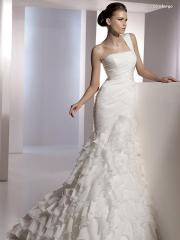 Mermaid One-Shoulder Strap Organza wedding Dress