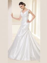 Mermaid Satin and Organza Fabric Elegant Wedding Dress