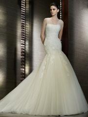 Mermaid Silhouette Organza and Lace Fabric new 2011 Wedding Dress