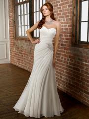 Mermaid Silhouette with Embroidery on Waistline and Lace-Up Wedding Dress