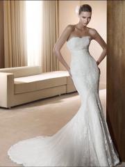 Mermaid Strapless Neckline Elegant Organza Wedding Dress
