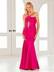 Mermaid Style Strapless Pleated Bust Line Sequined Trim Full Length Celebrity Dresses