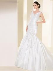 Mermaid V-Neckline Satin Chic and Elegant Wedding Dress