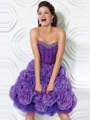 Miraculous Sweetheart Purple Short Ball Gown Purple Taffeta and Tulle Party Gown
