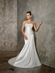 Modified A-Line with Strapless Neckline Queen Wedding Dress