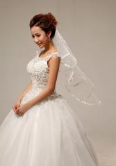Morden Sparkling Luxurious Classic Floral Tulle Veil