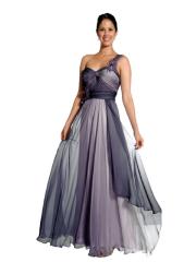 Multi-Color Chiffon One-Shoulder Sweetheart Neckline Sleeveless Floor-Length Prom Dress