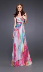 Multi-Color Chiffon Strapless Sweetheart Neckline Sleeveless Floor-Length Evening Dress