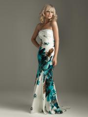 Multi-Color Print Sequined Strapless Neckline Sleeveless Floor-Length Celebrity Dress