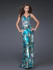 Multi-Color Sequined Halter Sweetheart Neckline Sleeveless Sweep Train Prom Dress
