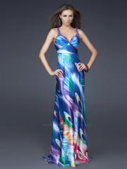 Multi-color Sheath Beaded Wide Straps Sweetheart Neckline Sleeveless Floor-Length Celebrity Dress