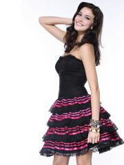 New Fashion A-line Silhouette Strapless Bodice Tiered Skirt Homecoming Dresses