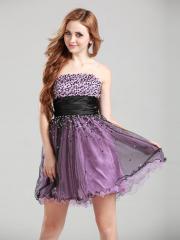 Off-Shoulder Chiffon Homecoming Dress with Sequins