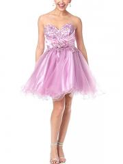 Off-Shoulder Chiffon Princess Homecoming Dress with Sequins