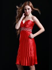Off-Shoulder Flod Stain Homecoming Dress with Synthetic Diamonds Belt
