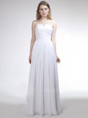 Off-Shoulder Pure White Floor-Length Homecoming Dress