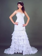 Off-Shoulder Stain Tiered Homecoming Dress with Embroidered