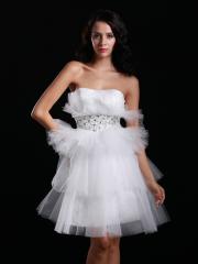 Off-Shoulder Yarn Homecoming Dress with Synthetic Diamonds Belt