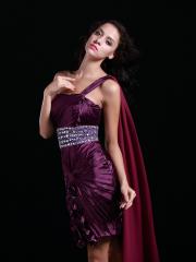 One-Shoulder Homecoming Dress with Flod Flower