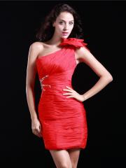 One Shoulder Sleeveless Homecoming Dress with Sequins