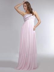One-shoulder pleated Homecoming Dress with Embroidered